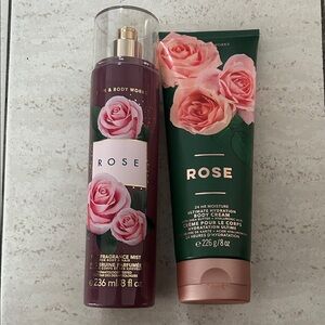 NEW 🆕 Bath & Body Works Rose Fragrance Mist and Body Cream Set